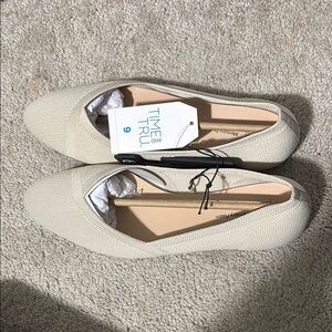 Time and Tru Women's Cream Flats
